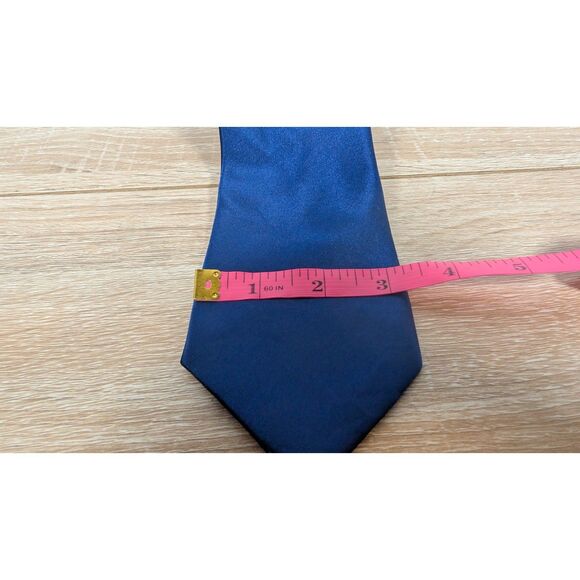 Countess Mara Men’s Silk Tie – Navy Blue Necktie – Classic Formal Business Wear - Picture 2 of 3